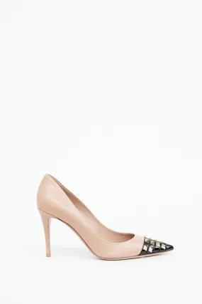 Beige & Black Alcove Rockstud Pump