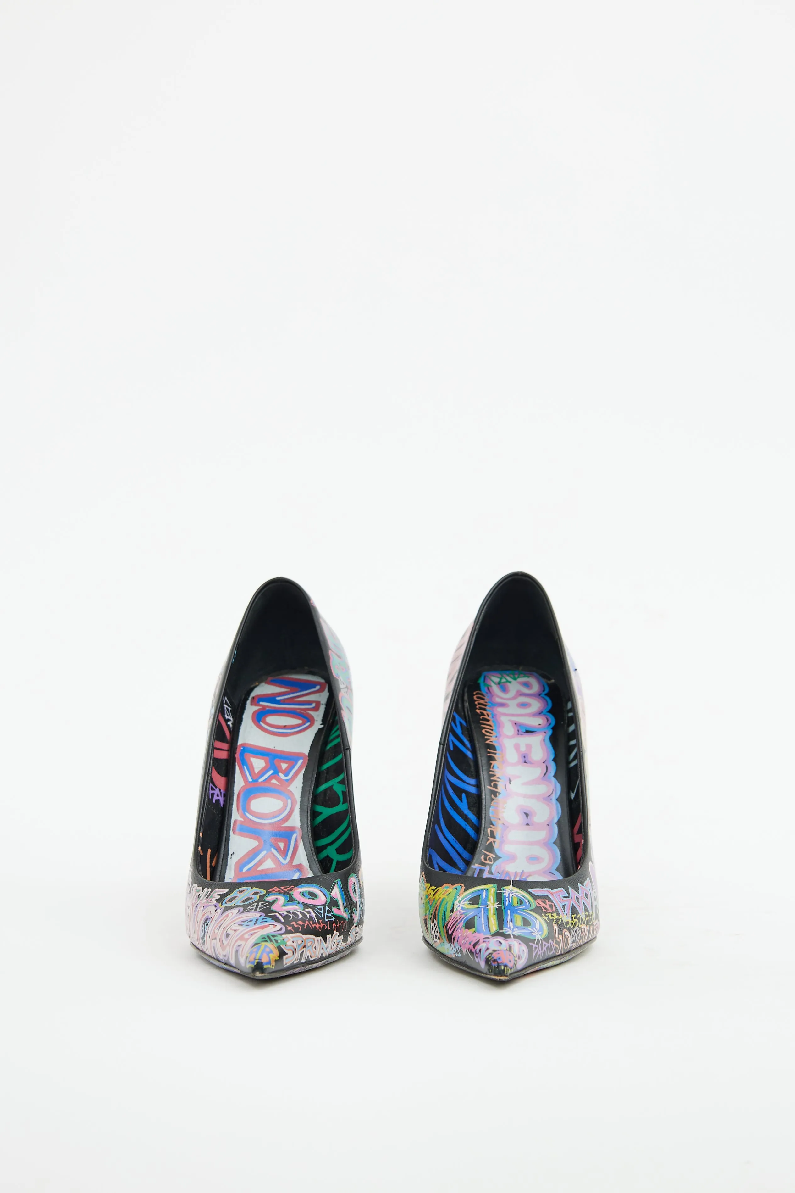 Black & Multi Graffiti Knife Pump