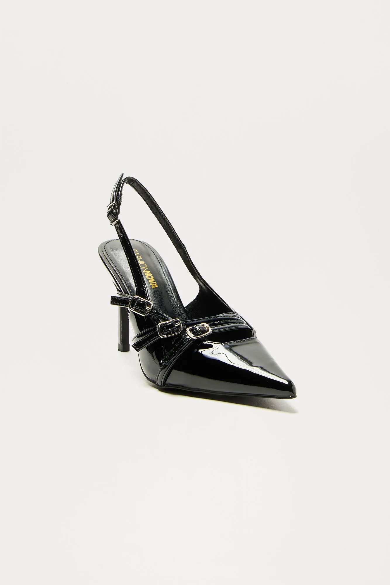 Blake Tiny Buckle Slingback Pumps - Black