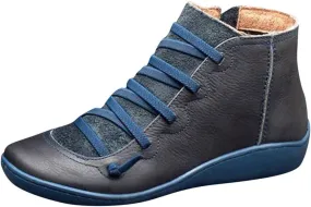 Cathalem Ankle Boots for Women Dressy Chunky Block Heel V Neck Ankle Cowgirl Boots Arch Support Pointed Toe Short Womens Cowboy Boots