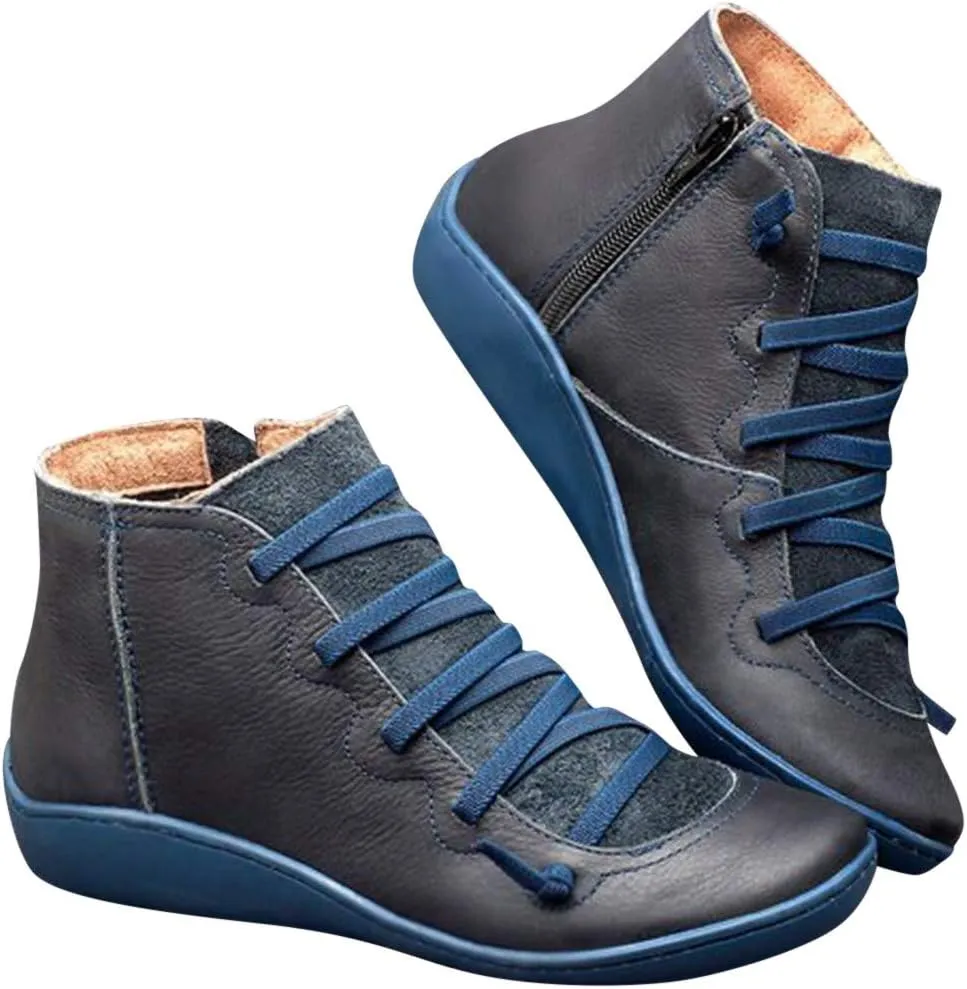 Cathalem Ankle Boots for Women Dressy Chunky Block Heel V Neck Ankle Cowgirl Boots Arch Support Pointed Toe Short Womens Cowboy Boots