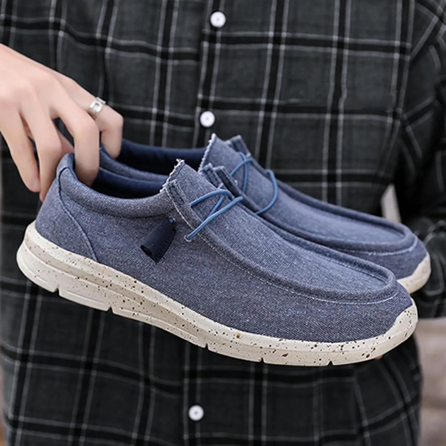 Classic Look Boat Shoes Men,Casual Comfy Breathable Men's Loafers & Slip-ons,Lightweight Soft Deck Shoes Mens,All Weather Rubber Soles,for Summer/Spring