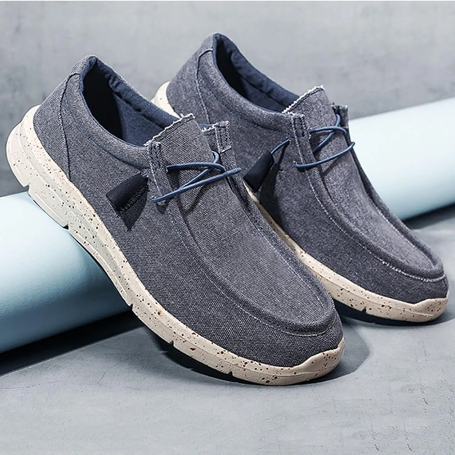 Classic Look Boat Shoes Men,Casual Comfy Breathable Men's Loafers & Slip-ons,Lightweight Soft Deck Shoes Mens,All Weather Rubber Soles,for Summer/Spring