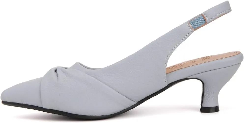 DINTAHA Pointed Toe Slingback Kitten Heels for Women,Low Kitten Heel Pumps Office Dress Shoes