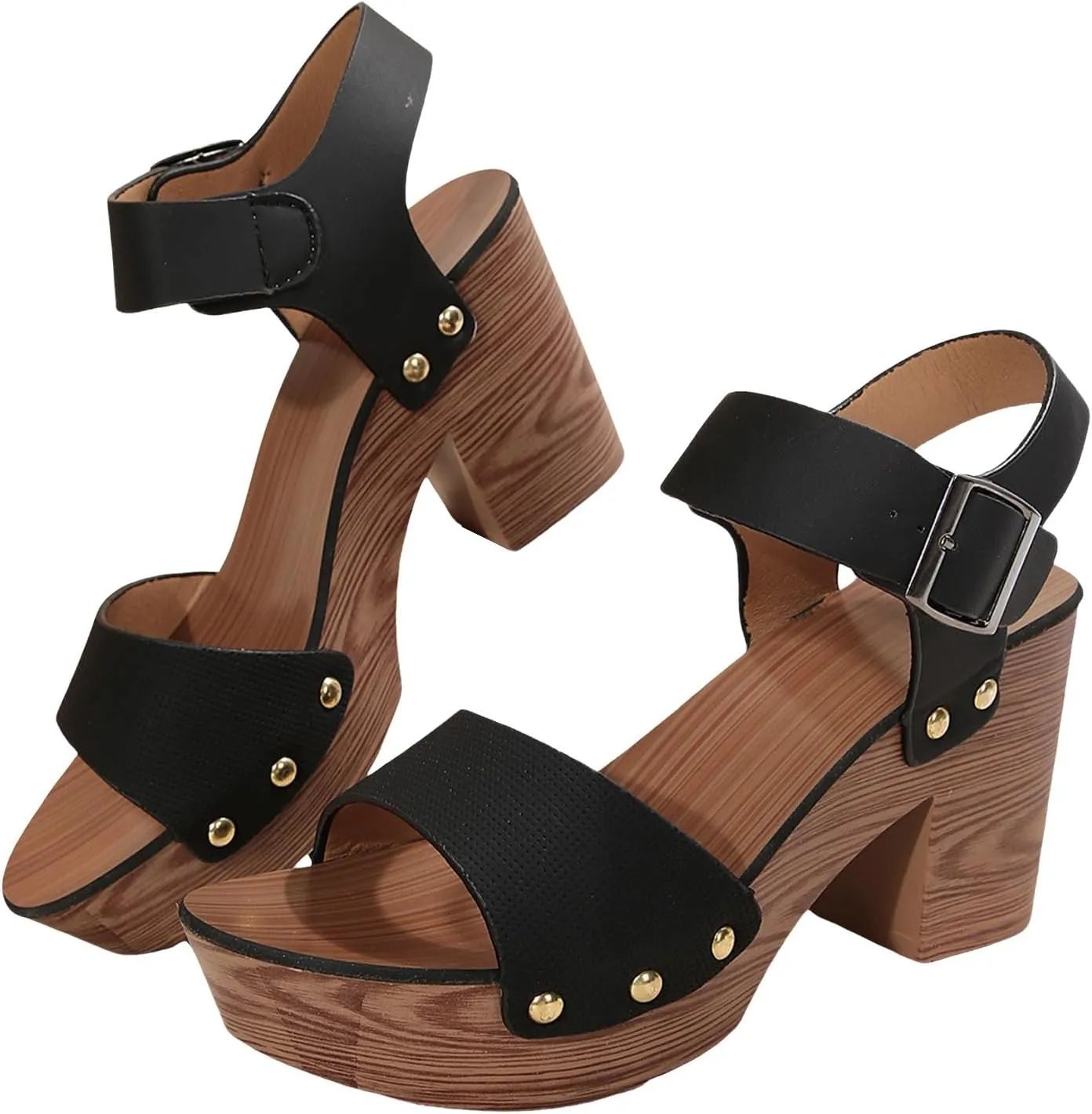 Dressy Wedge Low Heel Sandals For Women 2025 Summer Fashion Elegant Heeled Sandal Cork Wedge Sandal with Ankle Buckle