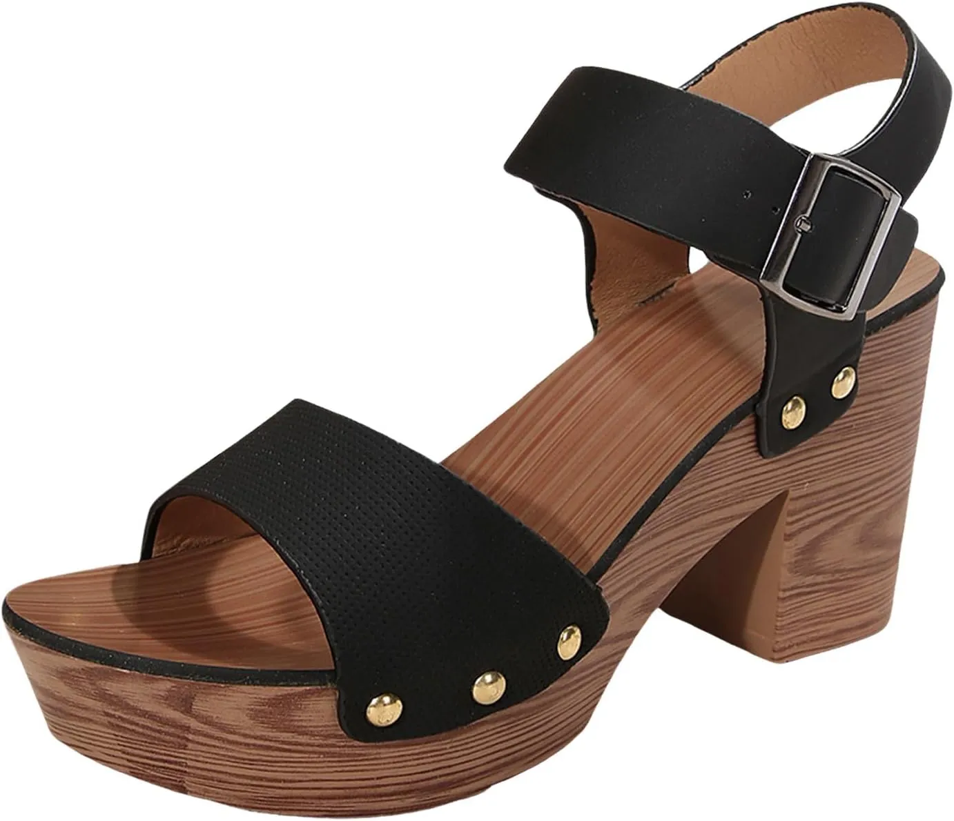 Dressy Wedge Low Heel Sandals For Women 2025 Summer Fashion Elegant Heeled Sandal Cork Wedge Sandal with Ankle Buckle