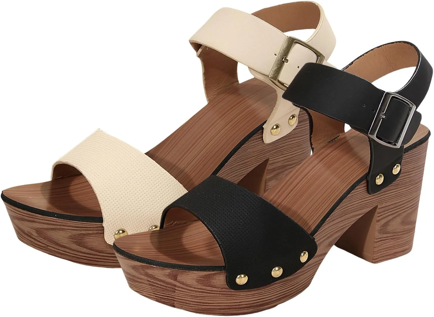 Dressy Wedge Low Heel Sandals For Women 2025 Summer Fashion Elegant Heeled Sandal Cork Wedge Sandal with Ankle Buckle