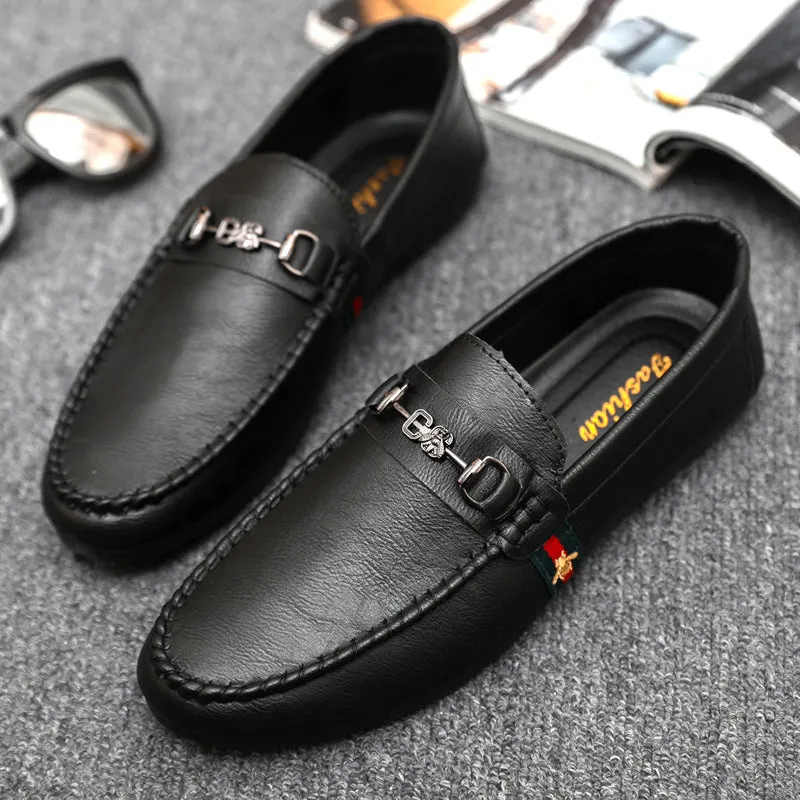Internet celebrity spring thick-soled loafer beanie shoes men's trend driving one pedal breathable advanced sense non-slip men's shoes