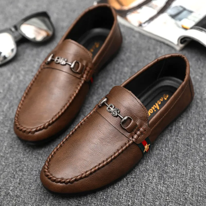 Internet celebrity spring thick-soled loafer beanie shoes men's trend driving one pedal breathable advanced sense non-slip men's shoes
