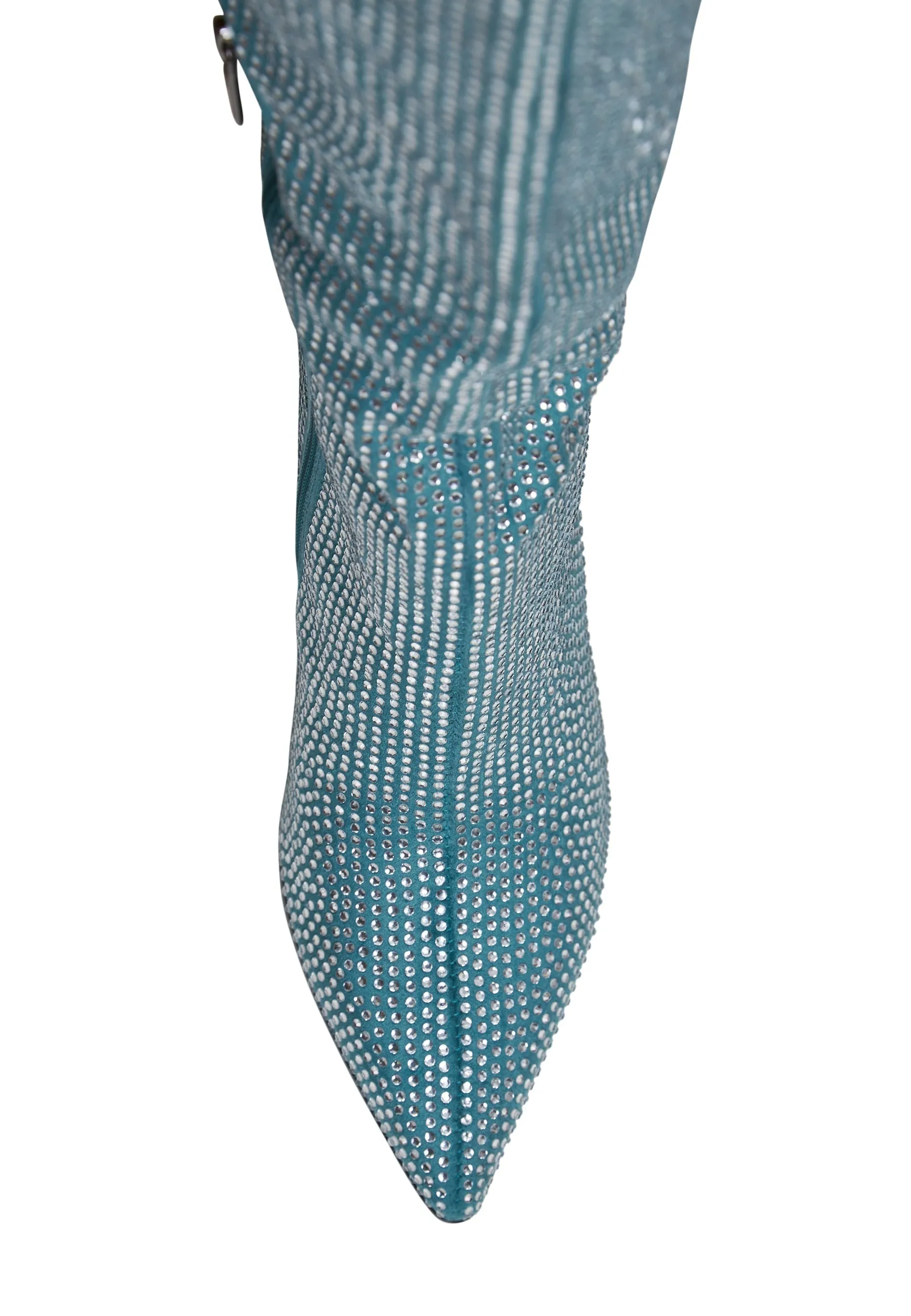 Jewel Stiletto Knee High Boots Mili - Blue
