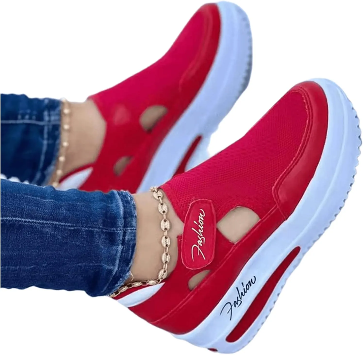 Ladmiple Sneakers For Women Slip On Wide Width Low Top Casual Canvas Walking Shoes Dressy Summer Fashion Flats Loafers