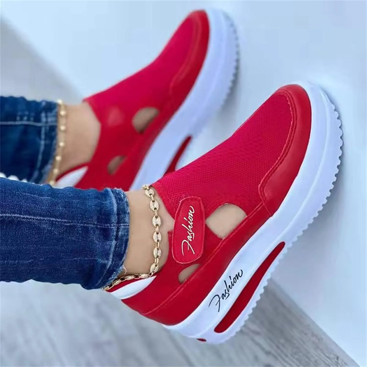 Ladmiple Sneakers For Women Slip On Wide Width Low Top Casual Canvas Walking Shoes Dressy Summer Fashion Flats Loafers