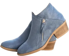 Lausiuoe Boots For Women Ankle Booties Wide Width Chunky Stacked Mid Heels Dressy Cowgirl Cowboy Western Short Booties