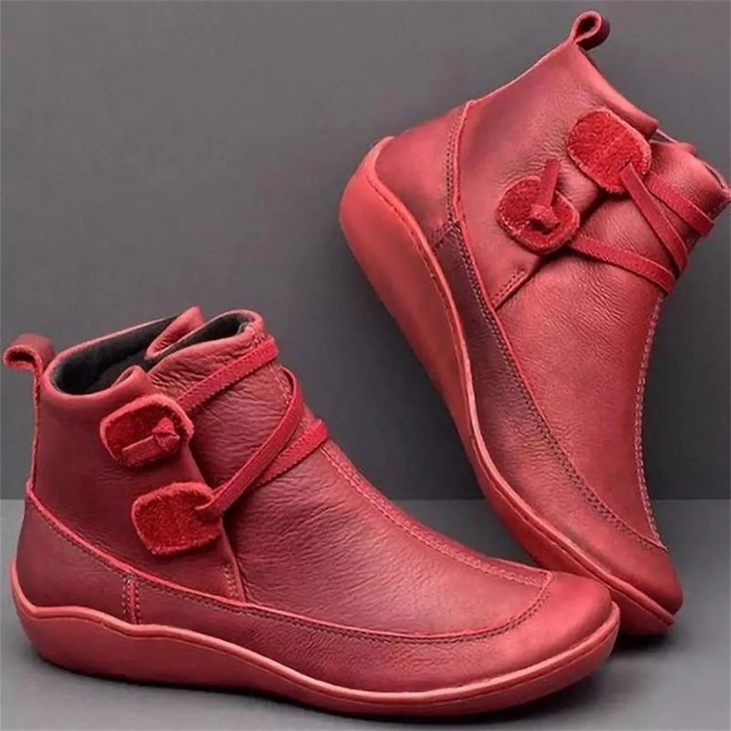 Lausiuoe Womens Boots Ankle Low Heel Platform Ankle Booties Casual Dressy Slip on Cutout Chunky Block Combat Boots