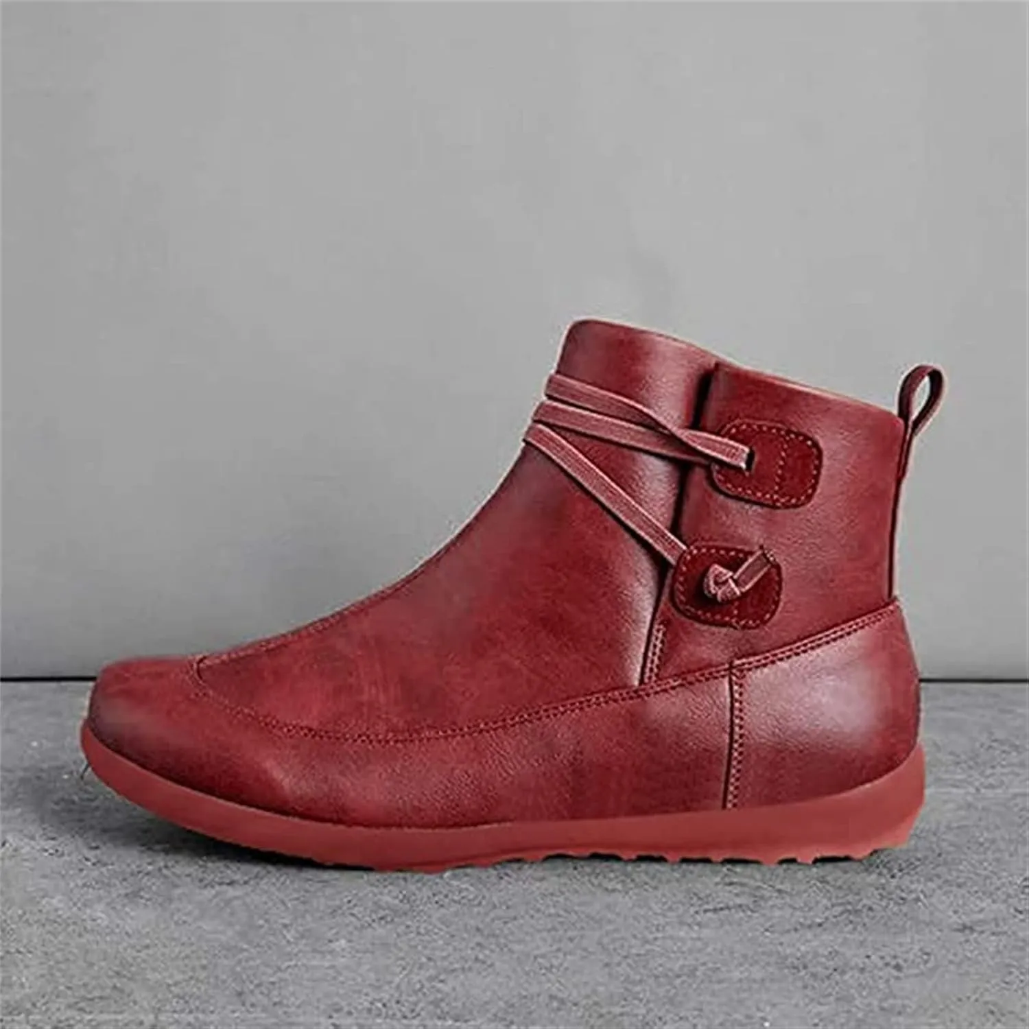 Lausiuoe Womens Boots Ankle Low Heel Platform Ankle Booties Casual Dressy Slip on Cutout Chunky Block Combat Boots