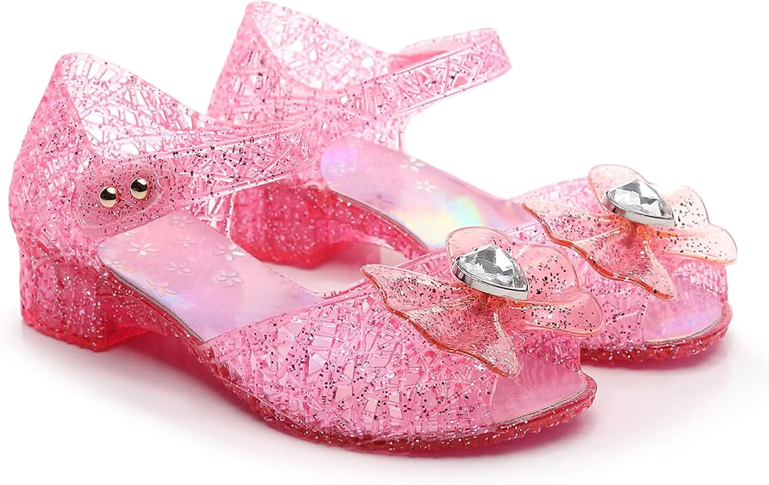 Princess Sandals for Toddler Costumes Jelly Shoes Girls Dress Flats Mary Jane Cosplay Birthday Party Frozen Inspired Elsa Dance Summer Beach Size 9 Snow Queen Glitter Soft