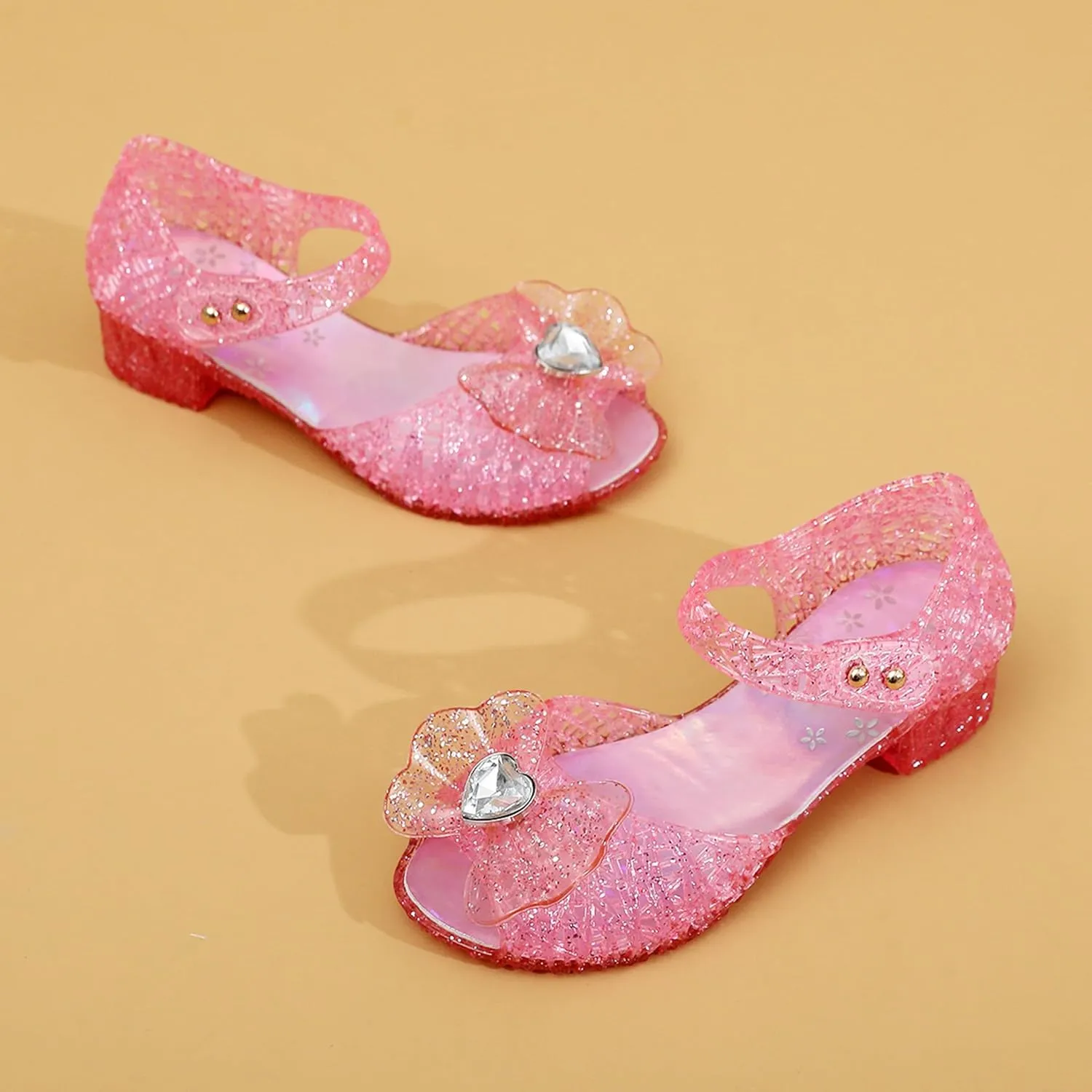 Princess Sandals for Toddler Costumes Jelly Shoes Girls Dress Flats Mary Jane Cosplay Birthday Party Frozen Inspired Elsa Dance Summer Beach Size 9 Snow Queen Glitter Soft