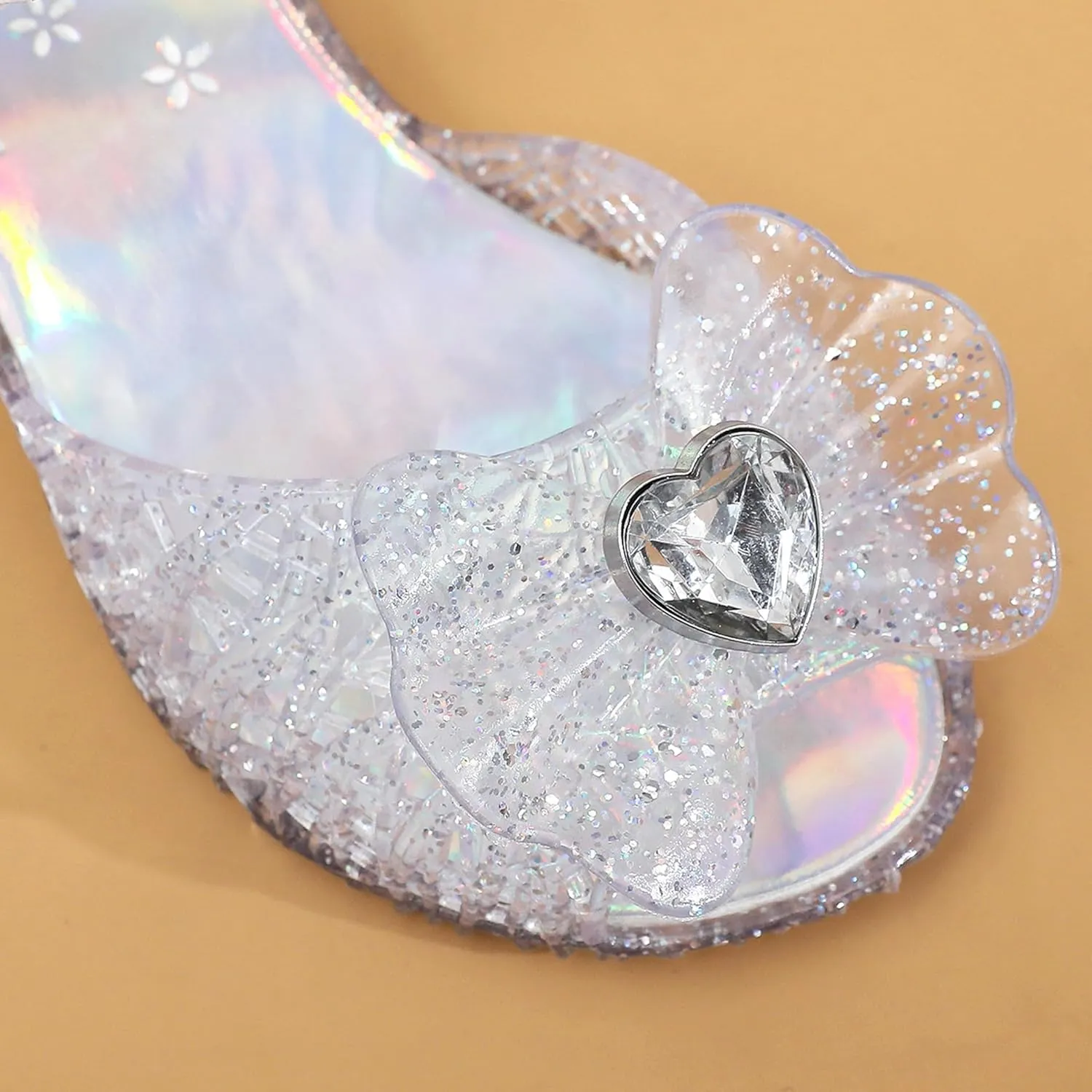 Princess Sandals for Toddler Costumes Jelly Shoes Girls Dress Flats Mary Jane Cosplay Birthday Party Frozen Inspired Elsa Dance Summer Beach Size 9 Snow Queen Glitter Soft