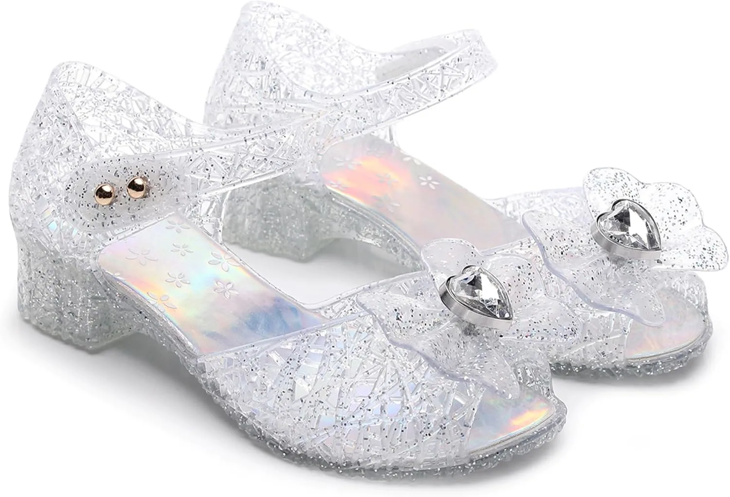 Princess Sandals for Toddler Costumes Jelly Shoes Girls Dress Flats Mary Jane Cosplay Birthday Party Frozen Inspired Elsa Dance Summer Beach Size 9 Snow Queen Glitter Soft