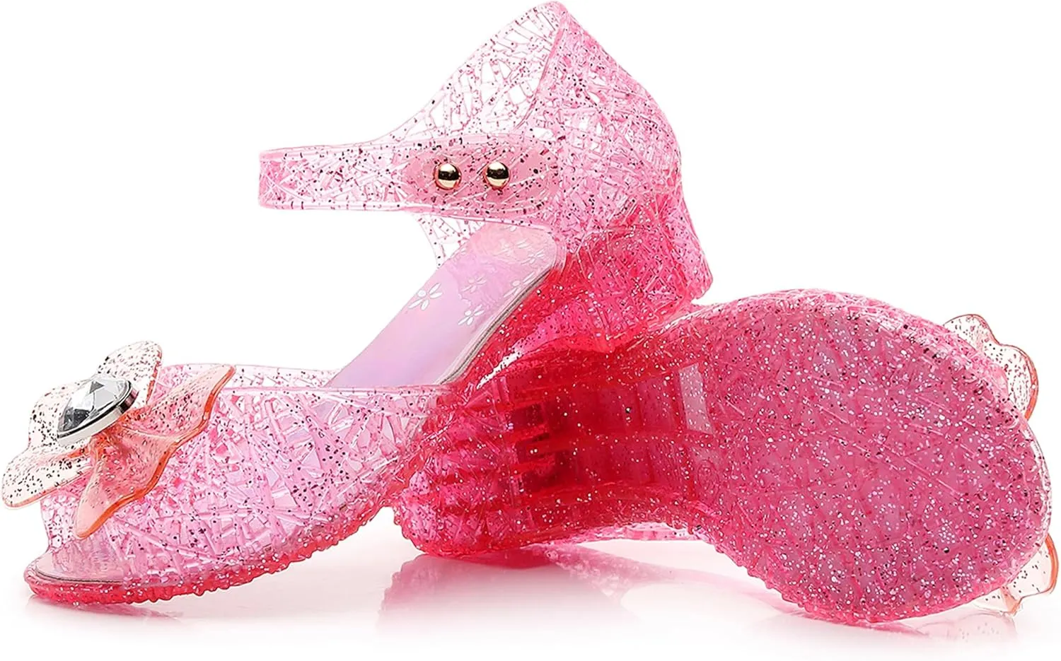 Princess Sandals for Toddler Costumes Jelly Shoes Girls Dress Flats Mary Jane Cosplay Birthday Party Frozen Inspired Elsa Dance Summer Beach Size 9 Snow Queen Glitter Soft