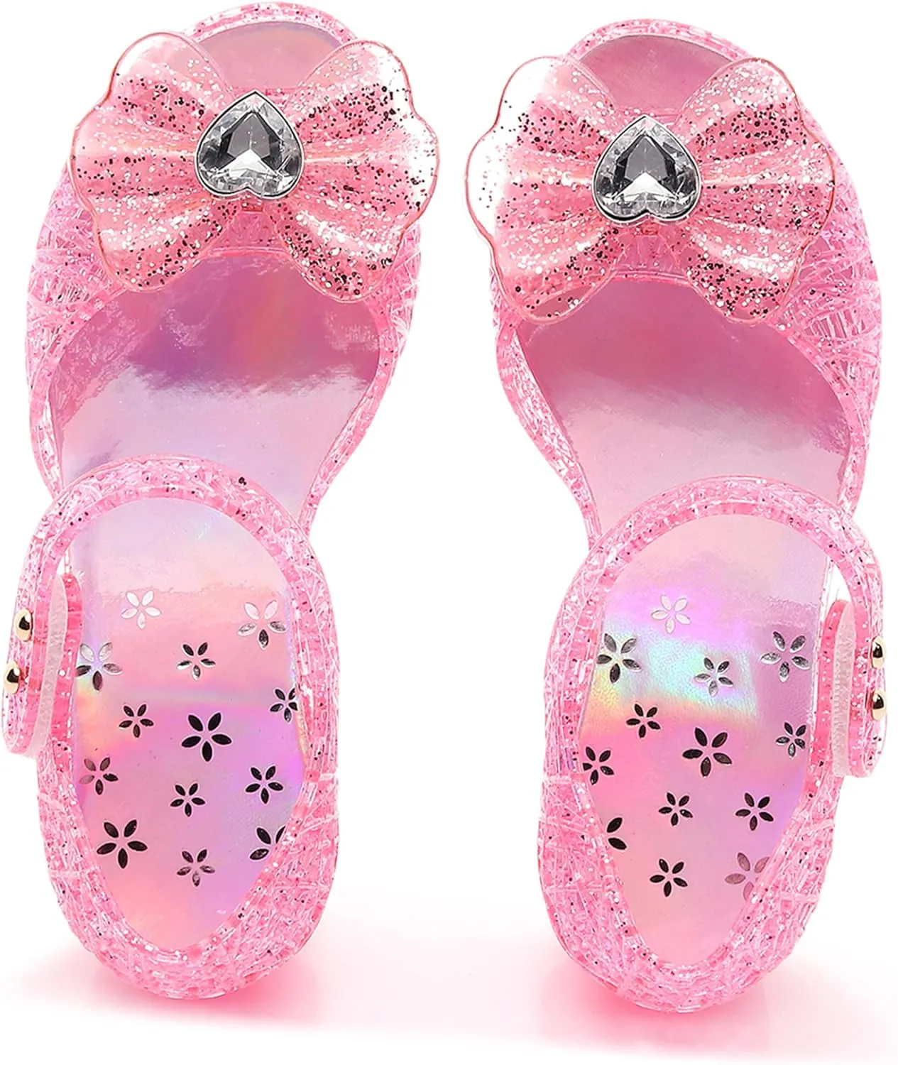 Princess Sandals for Toddler Costumes Jelly Shoes Girls Dress Flats Mary Jane Cosplay Birthday Party Frozen Inspired Elsa Dance Summer Beach Size 9 Snow Queen Glitter Soft