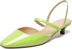 SAMMITOP Women's Kitten Heels Slingback Heels Ankle Strap Kitten Heel Sandals Party Dress Shoes for Wedding Party