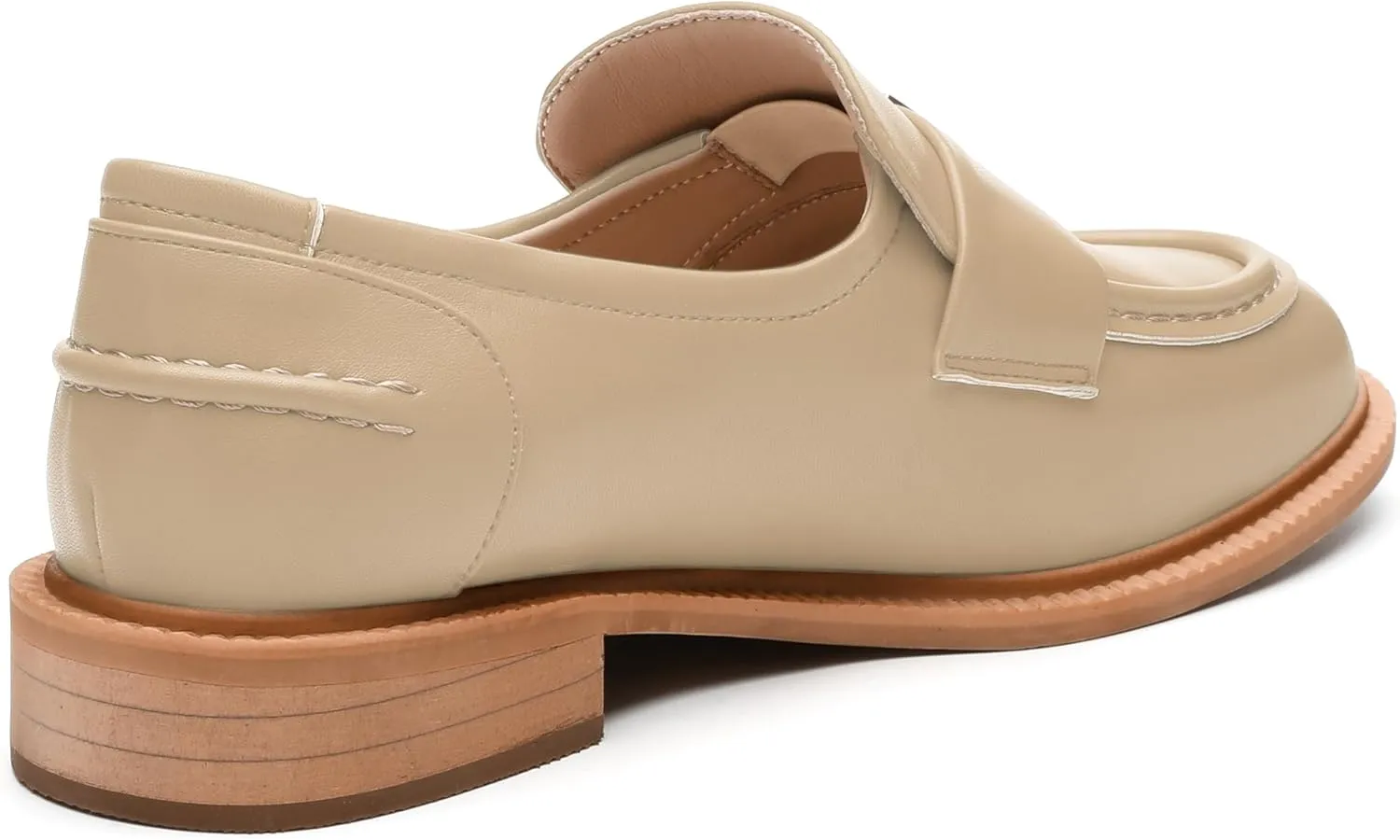 SKYSTERRY Loafers for Women Penny Loafers with Round Toe Low Chunky Block Heels Comfortable Women Loafers Shoes for Work Party Dating Shopping