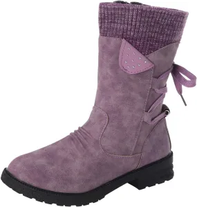 Snow Boots for Women Mid Calf Boots for Women Women Fashion Casual Vintage Retro Lace Up Thick Block Heels Shoes