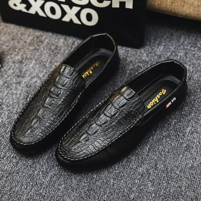 Soft leather loafer beanie shoes wedding groom men's work soft-soled formal shoes casual low-top light one pedal