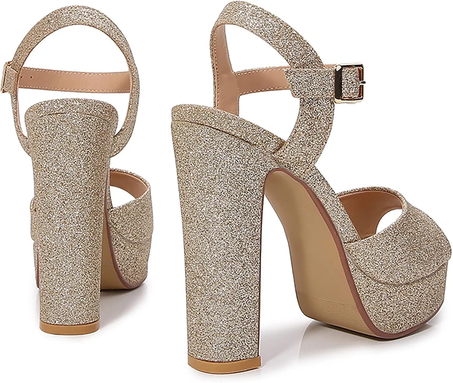 Spring And Summer New Gold European And Fashion Large Fish Mouth Thick Heel High Heel Sandals Womens Hiking Shoes