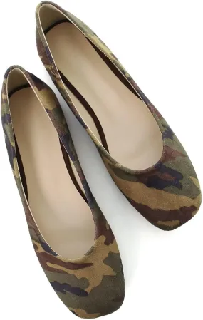 TN TANGNEST Women's Ballet Flats Cute Square Toe Dress Flats Soft Work Flats
