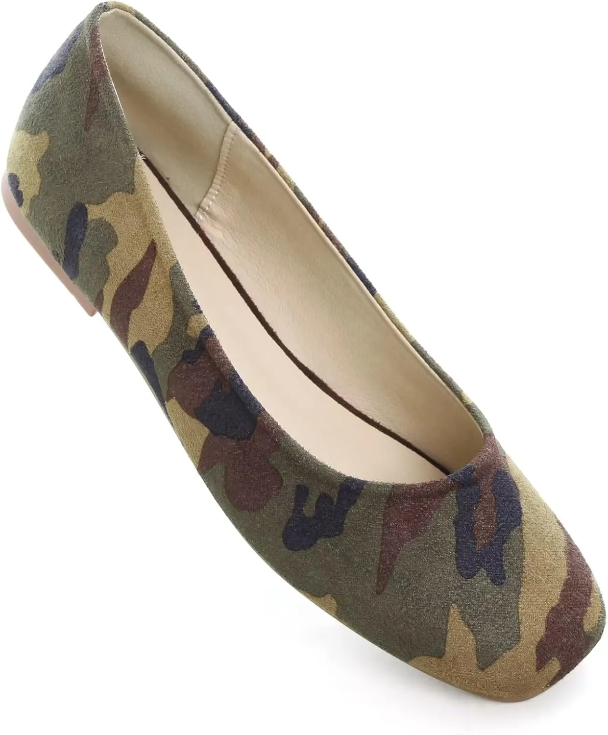 TN TANGNEST Women's Ballet Flats Cute Square Toe Dress Flats Soft Work Flats