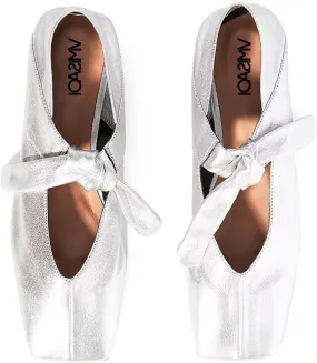 VIMISAOI Square Toe Ballerina Shoes for Women Bow Knots Ballet Flats Mary Jane Flats Slip On Bowtie Strap Flats
