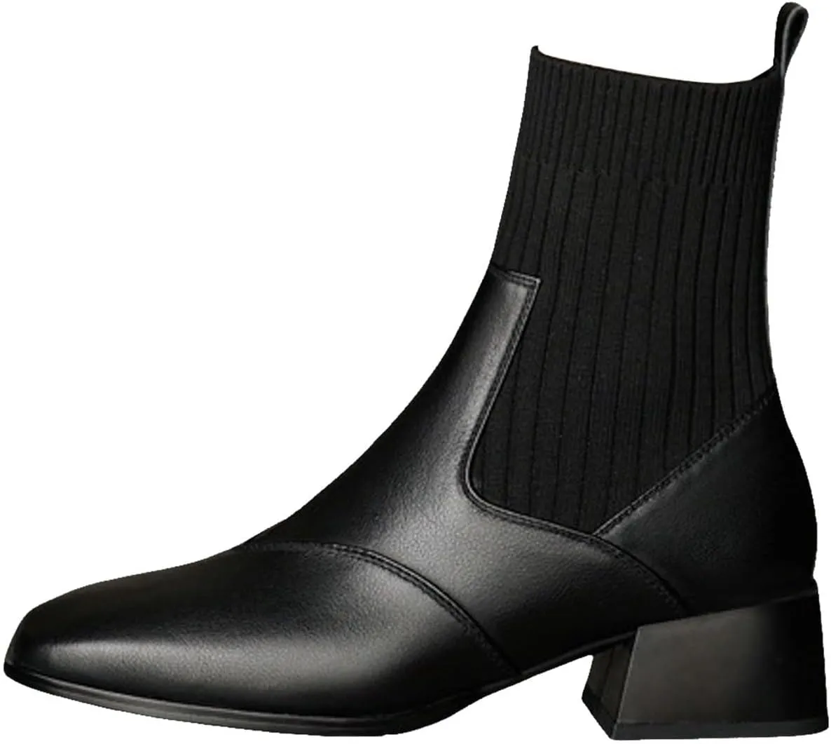 Womens Boots Ankle Boots for Women Fall Winter 2024 Knitted Slim Shoes With Square Toe And Mid Heel Elastic Booties