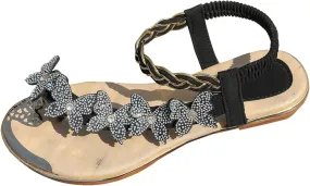 Womens Dressy Summer Slippers For Women Butterfly Decorated Slip On Sandals With Rhinestones Holiday Comfortable Flat