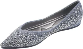Women's Flats Comfortable Pointed Rhinestone Ballet Flats Soft Memory Foam Insole for Women Sparkle Elegant Dress Shoes