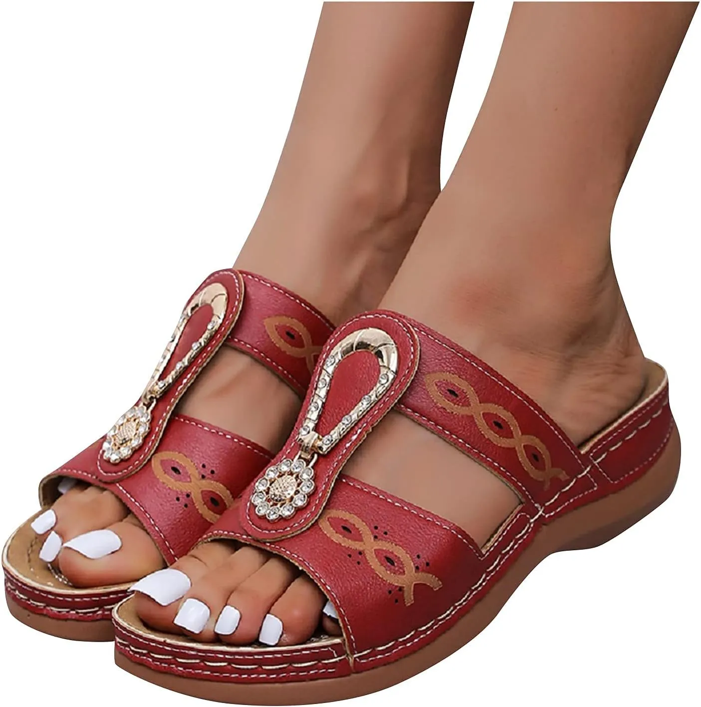 Womens Sandals Wedge Comfortable Orthopedic Sandals for Women with Arch Support Casual Walking Footwear with Comfortable Flip Flops Walking Sandal 2025
