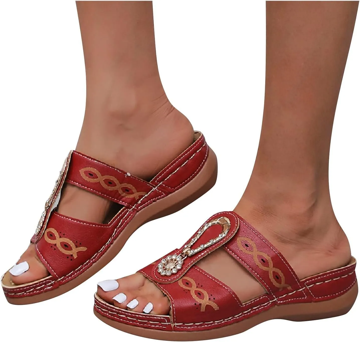 Womens Sandals Wedge Comfortable Orthopedic Sandals for Women with Arch Support Casual Walking Footwear with Comfortable Flip Flops Walking Sandal 2025