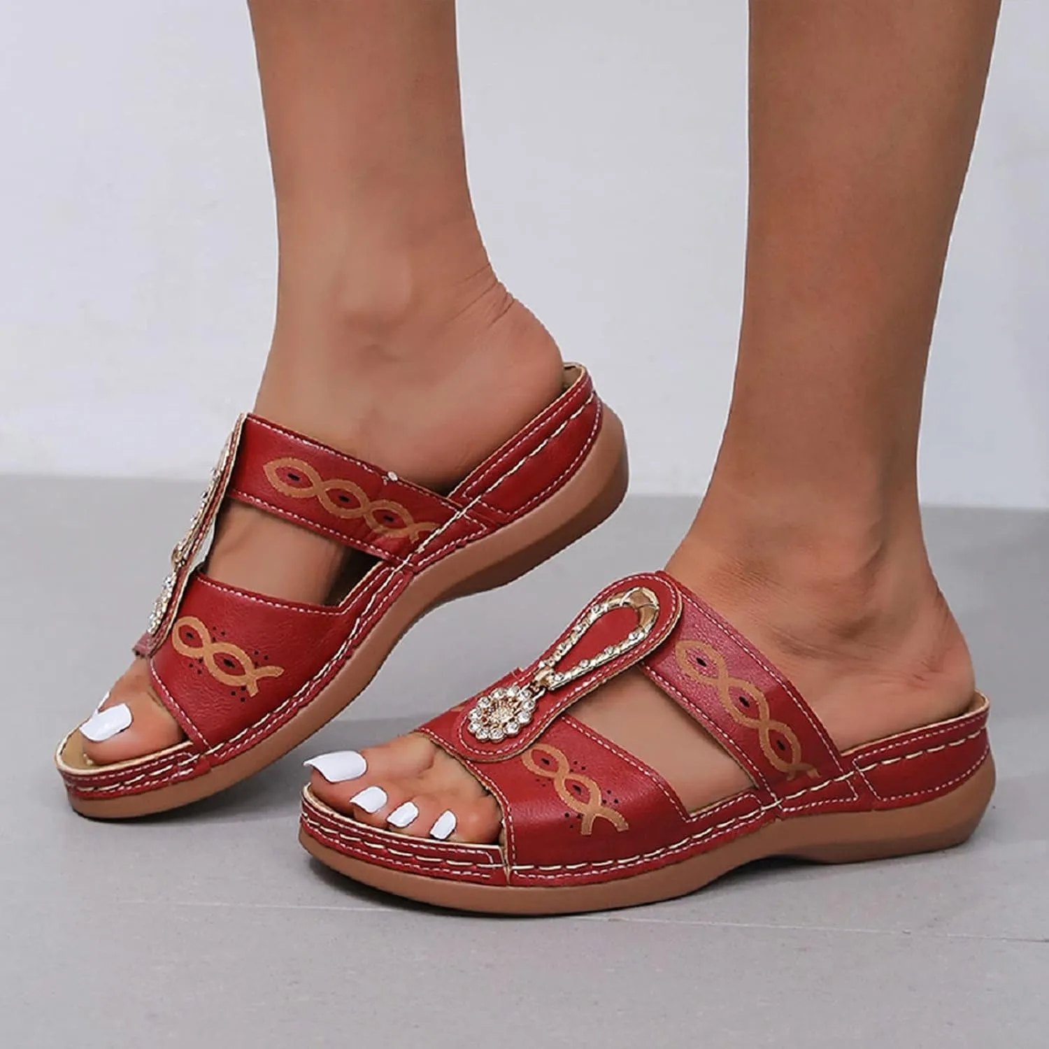 Womens Sandals Wedge Comfortable Orthopedic Sandals for Women with Arch Support Casual Walking Footwear with Comfortable Flip Flops Walking Sandal 2025