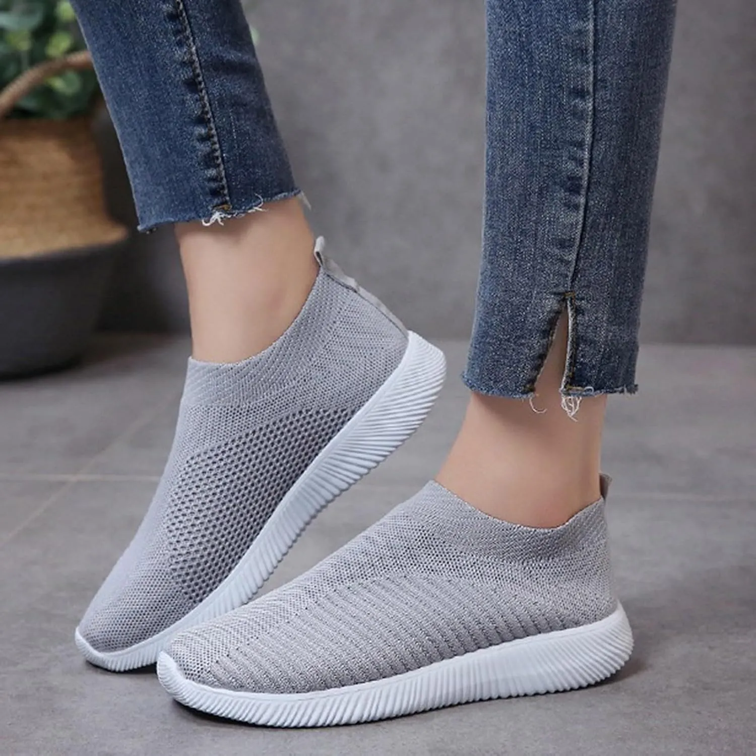 Women's Walking Sneakers Workout Shoes Women's Running Shoes Slip on Tennis Shoes Breathable Comfort Work Shoes