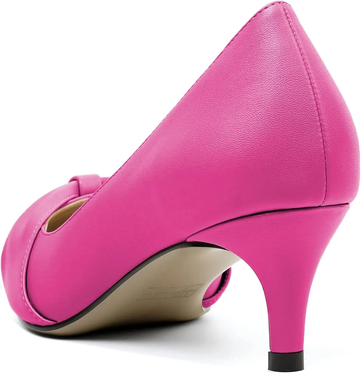 Zamikoo Women's Low Kitten Heel Pumps Slip On Pointed Toe Shoes with Bow-Knot Dress Shoes for Women 2Inches Low Heel